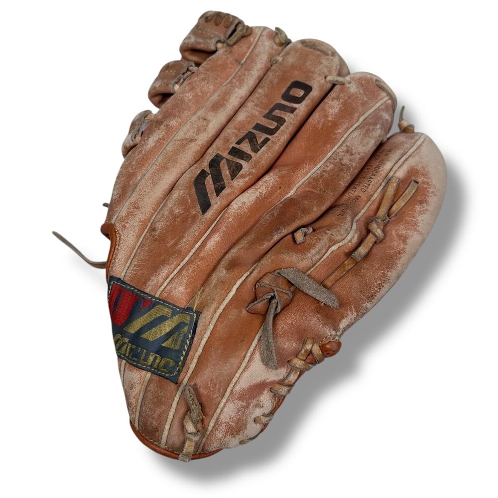 Vintage Mizuno MT1000FB Baseball Glove 13" Left-Handed Thrower Brown Leather